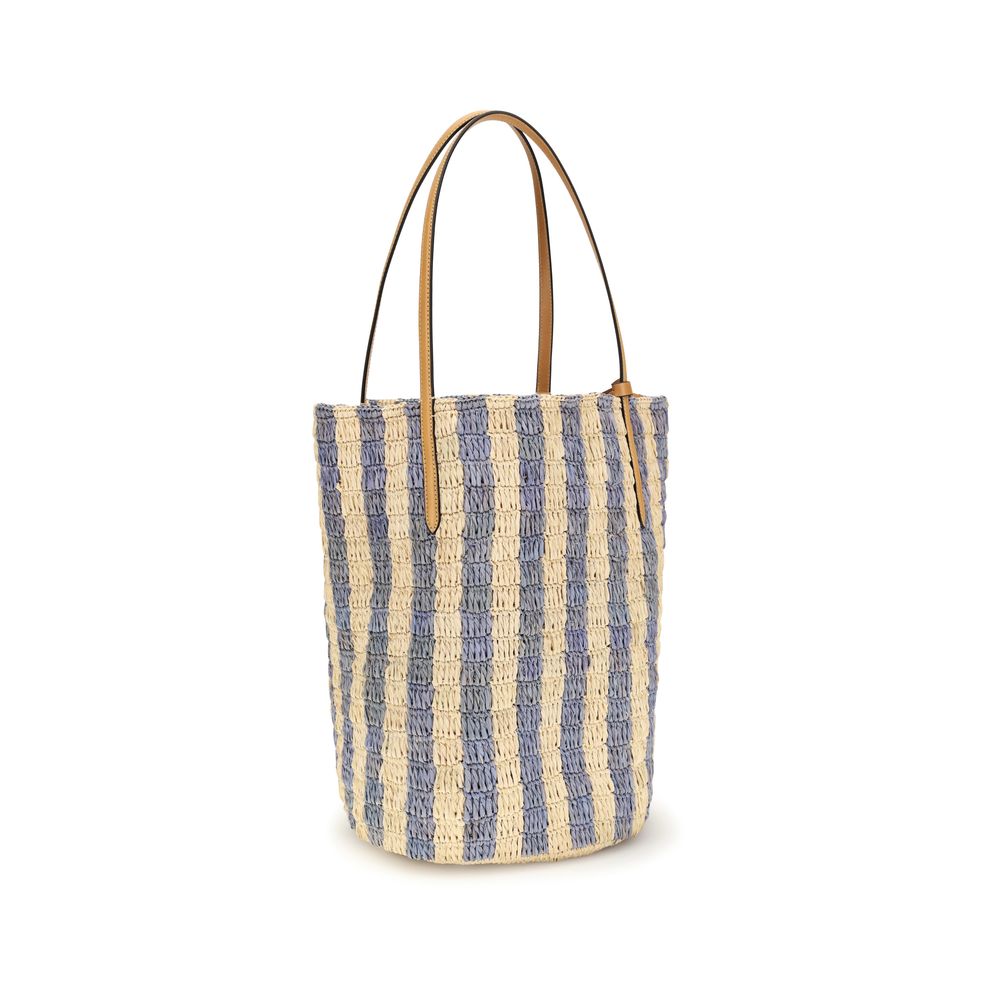 Blue Raffia Backet Bag - ventzia