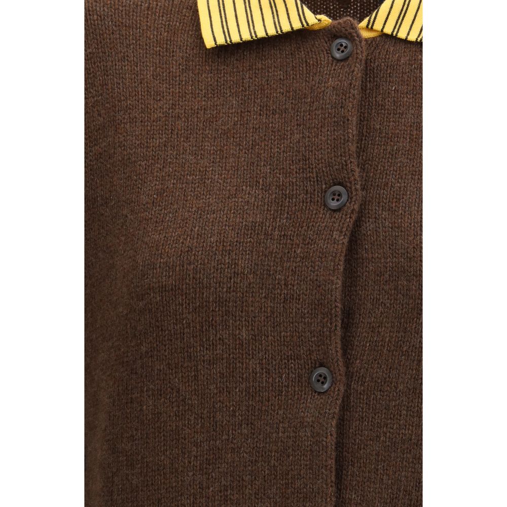 Brown Cashmere Cardigan - ventzia