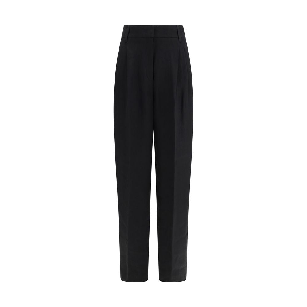 Black Linen Casual Pants - ventzia