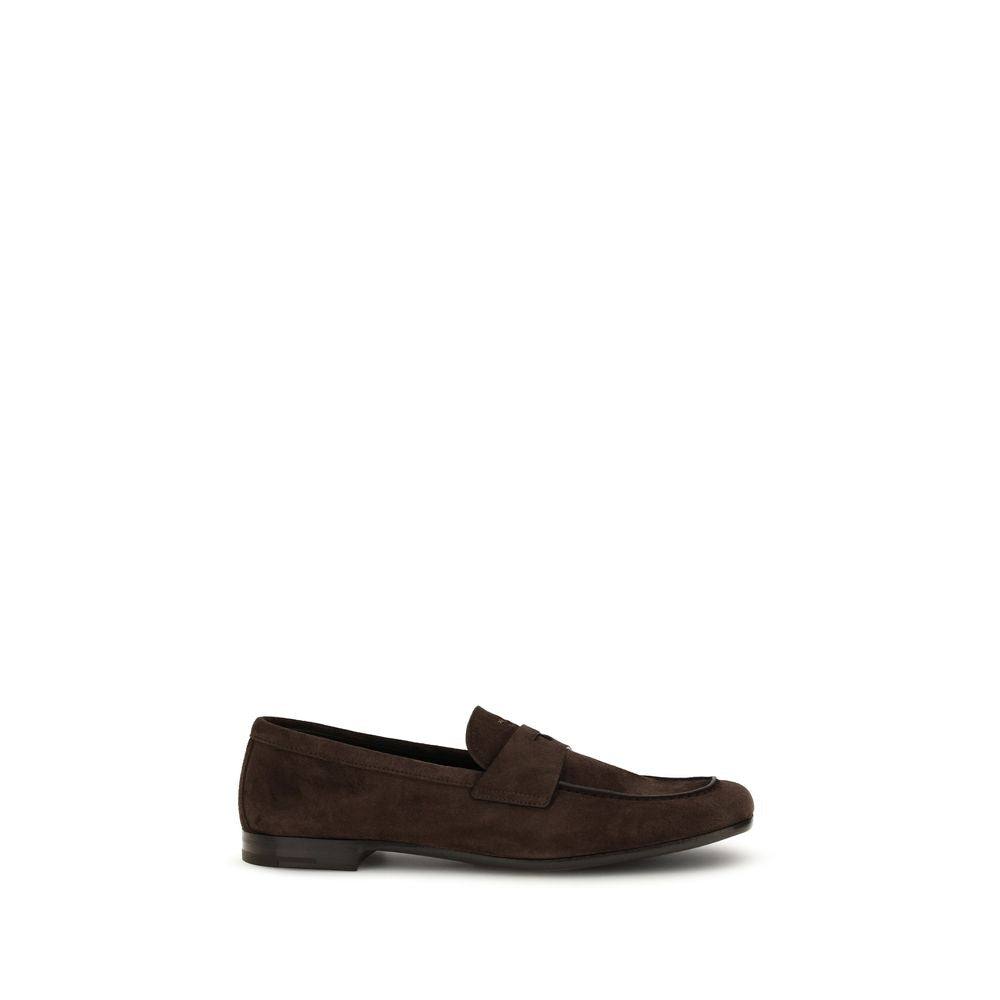 Brown Calf Leather Bos Taurus Slip-On Loafers - ventzia