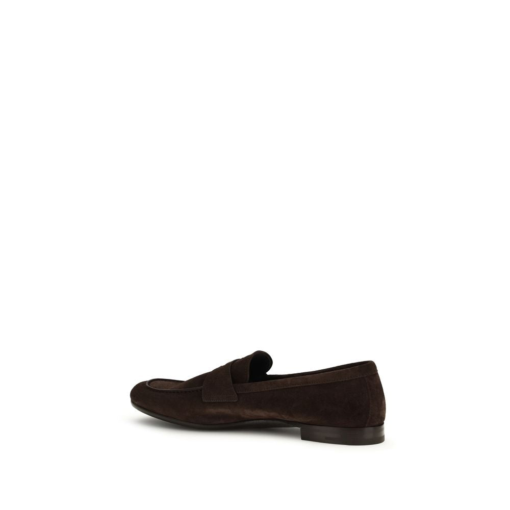 Brown Calf Leather Bos Taurus Slip-On Loafers - ventzia