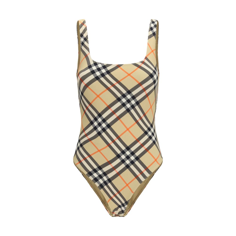 Beige Polyamide One-Piece Swimsuit - ventzia