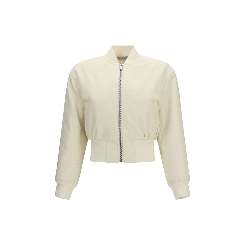 Beige Polyester Bomber - ventzia