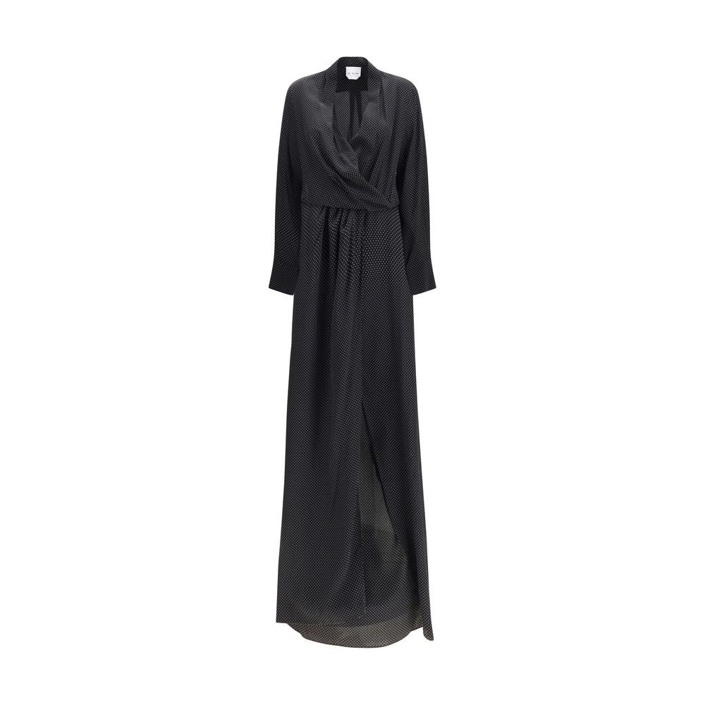 Black Silk Long Dress - ventzia