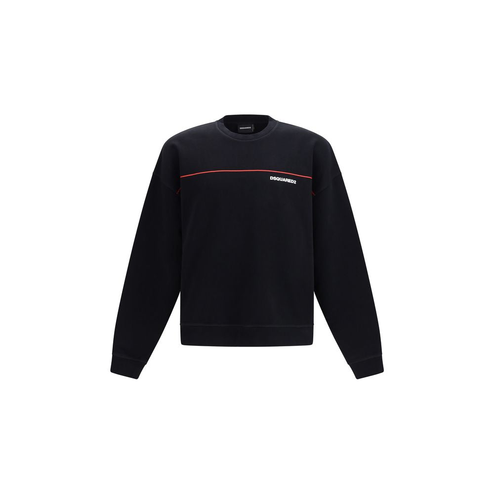 Black Cotton Sweatshirt - ventzia