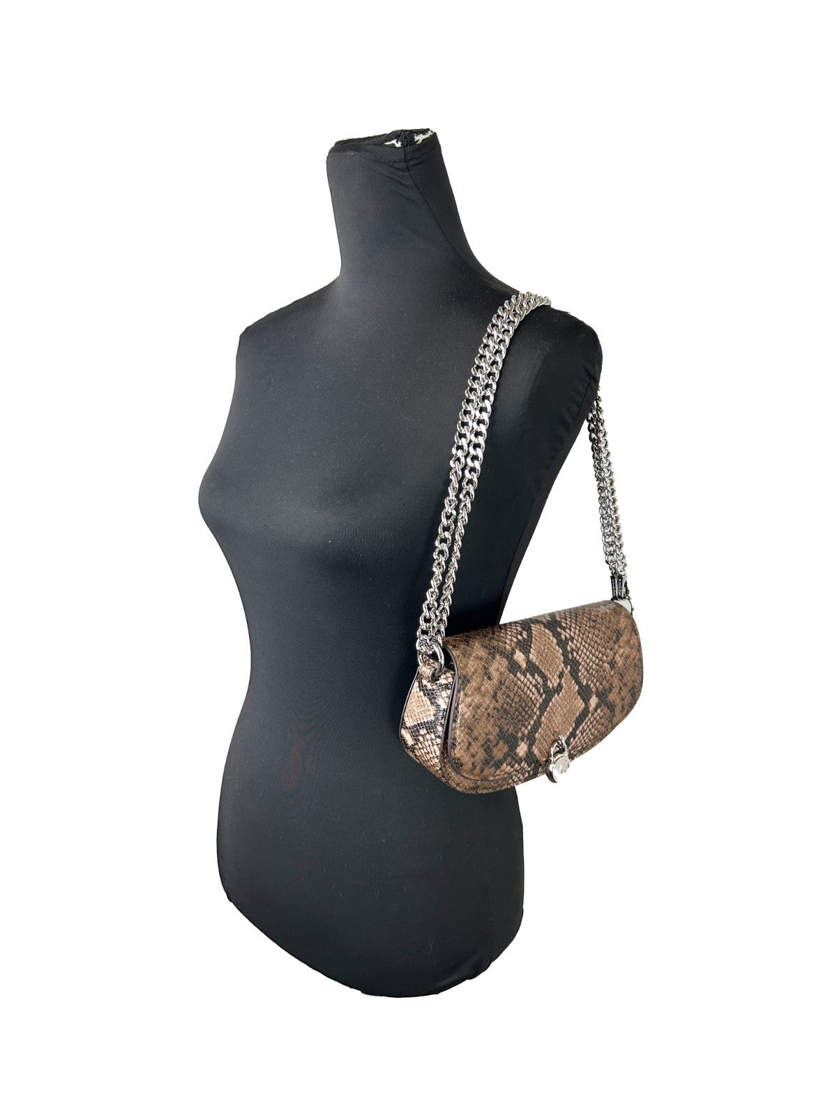 Michael Kors Mila Small Snakeskin Messenger Crossbody Bag - ventzia