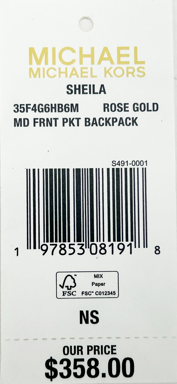 Michael Kors Sheila Medium PVC Backpack Bookbag - ventzia