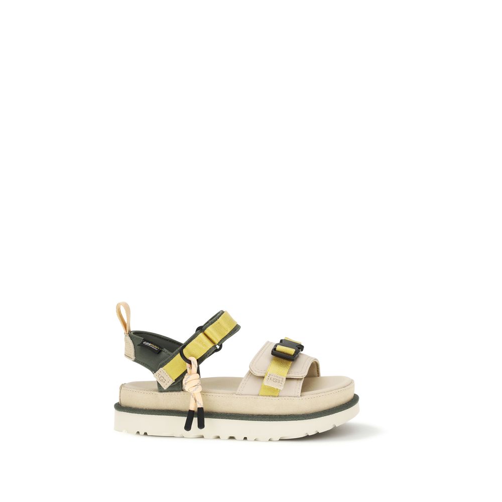 Beige Other Fibres Flat Sandals - ventzia