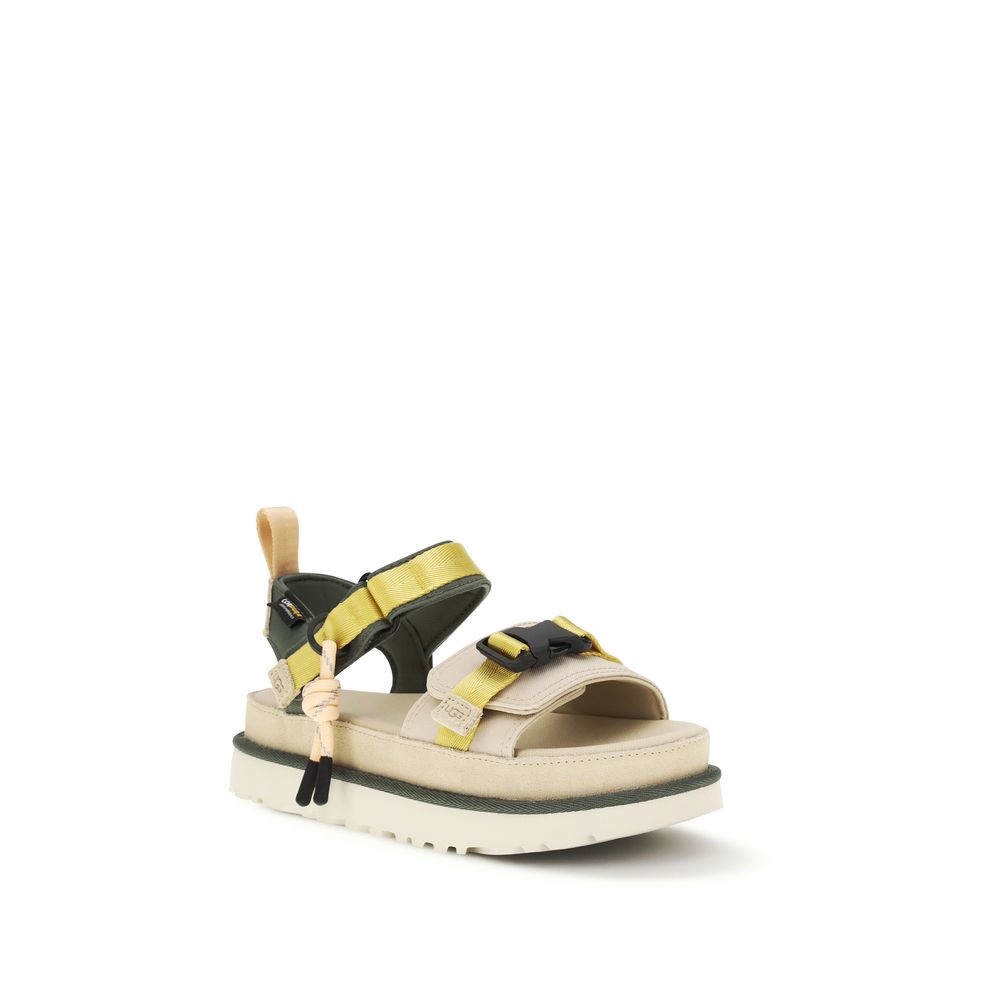 Beige Other Fibres Flat Sandals - ventzia