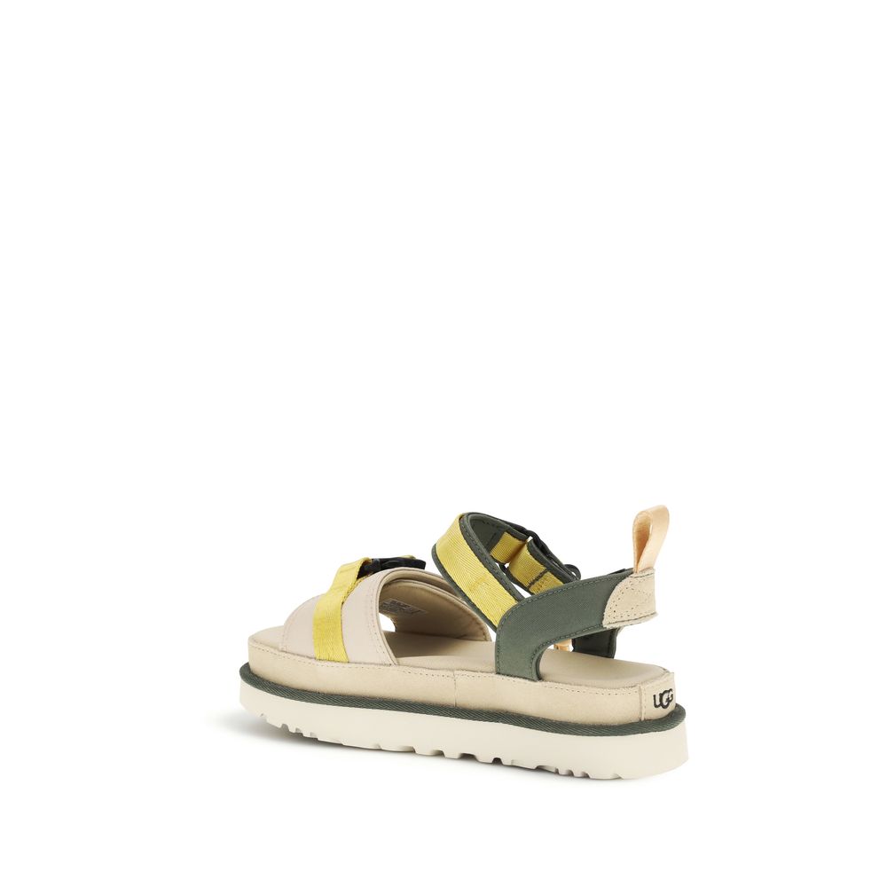 Beige Other Fibres Flat Sandals - ventzia