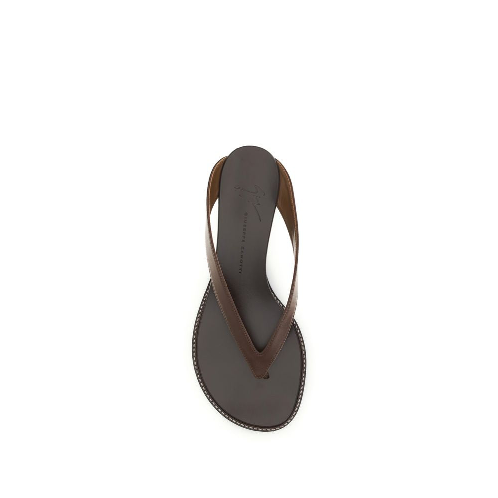Brown Calf Leather Bos Taurus Platform Sandals - ventzia