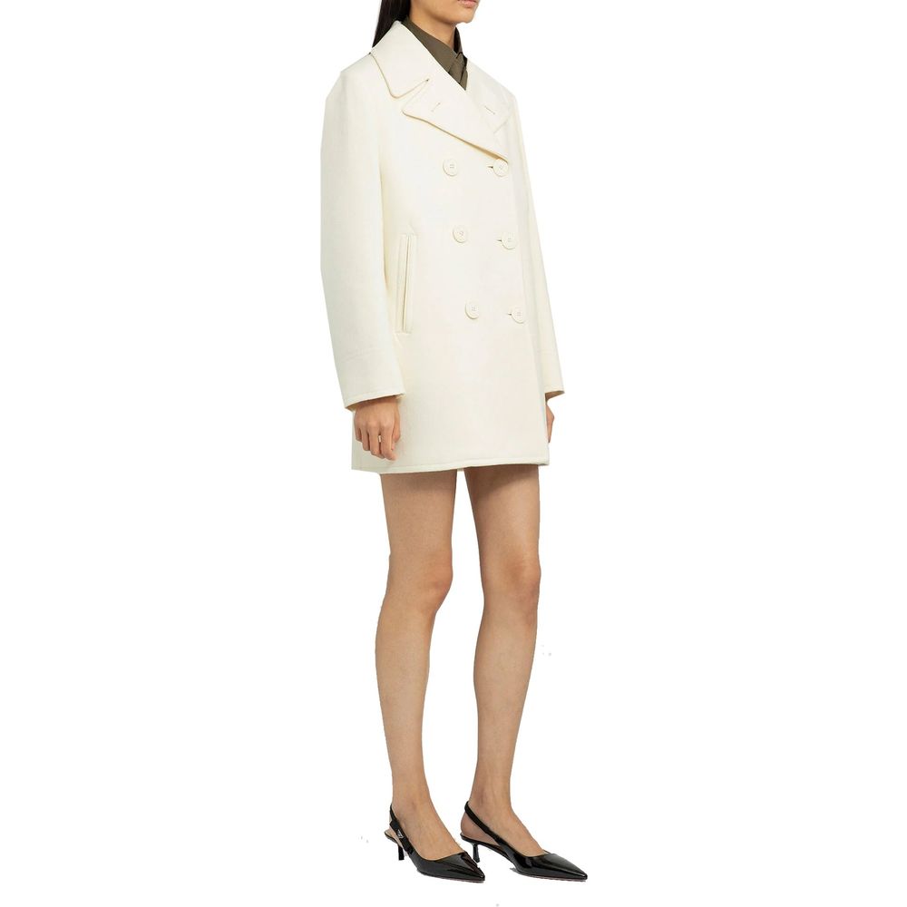 White Wool Coat - ventzia