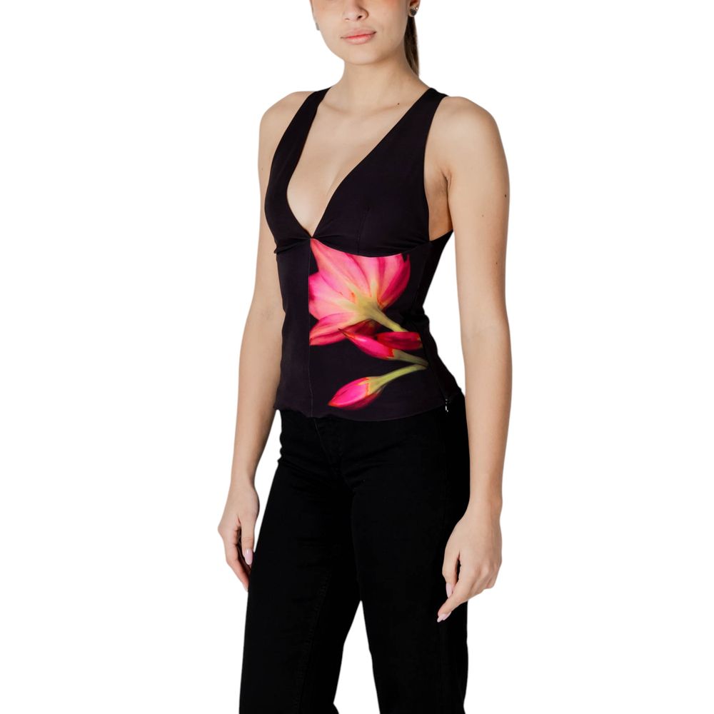 Black Polyester Top - ventzia