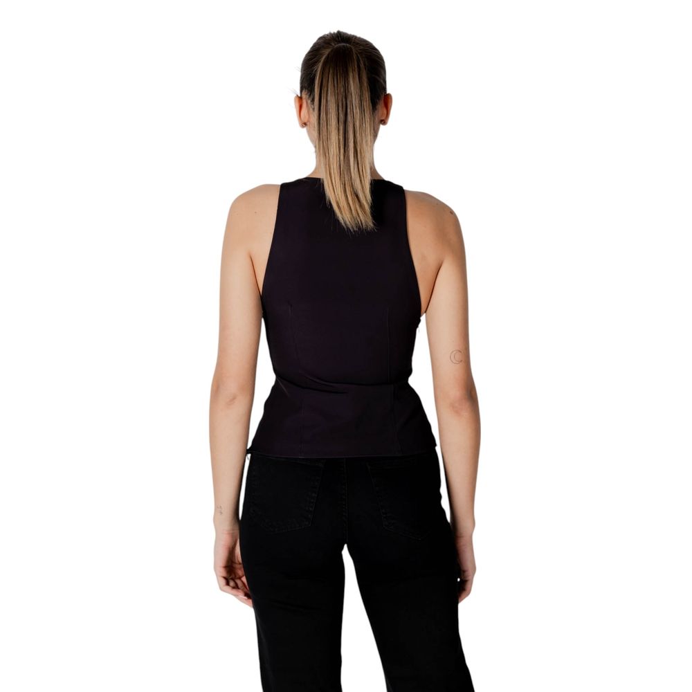 Black Polyester Top - ventzia