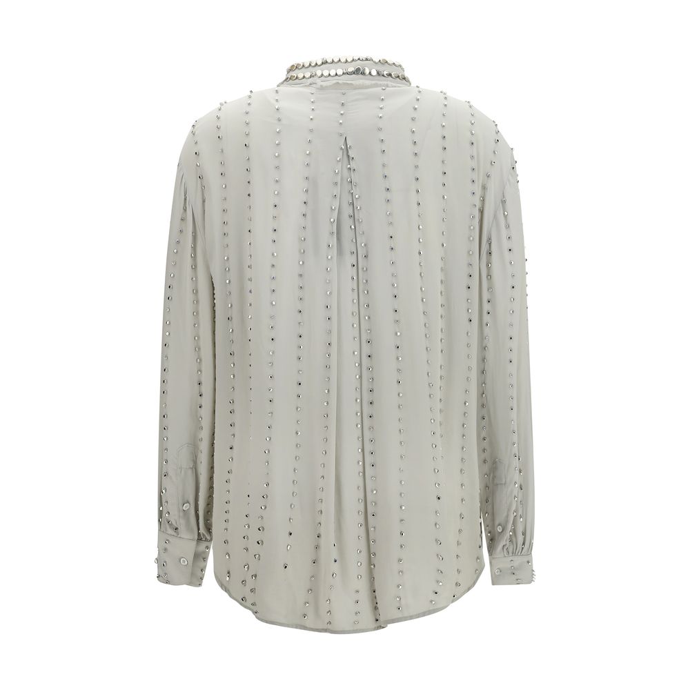 Gray Viscose Pattern Shirt - ventzia