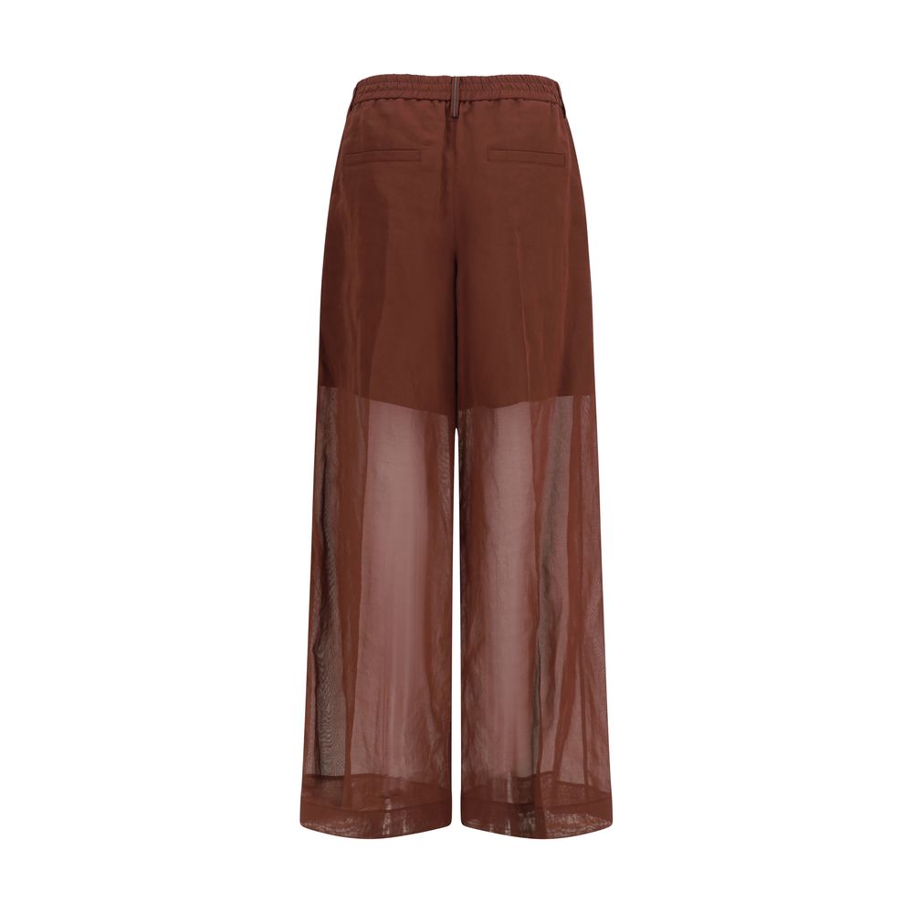 Brown Cotton Dress Pants - ventzia
