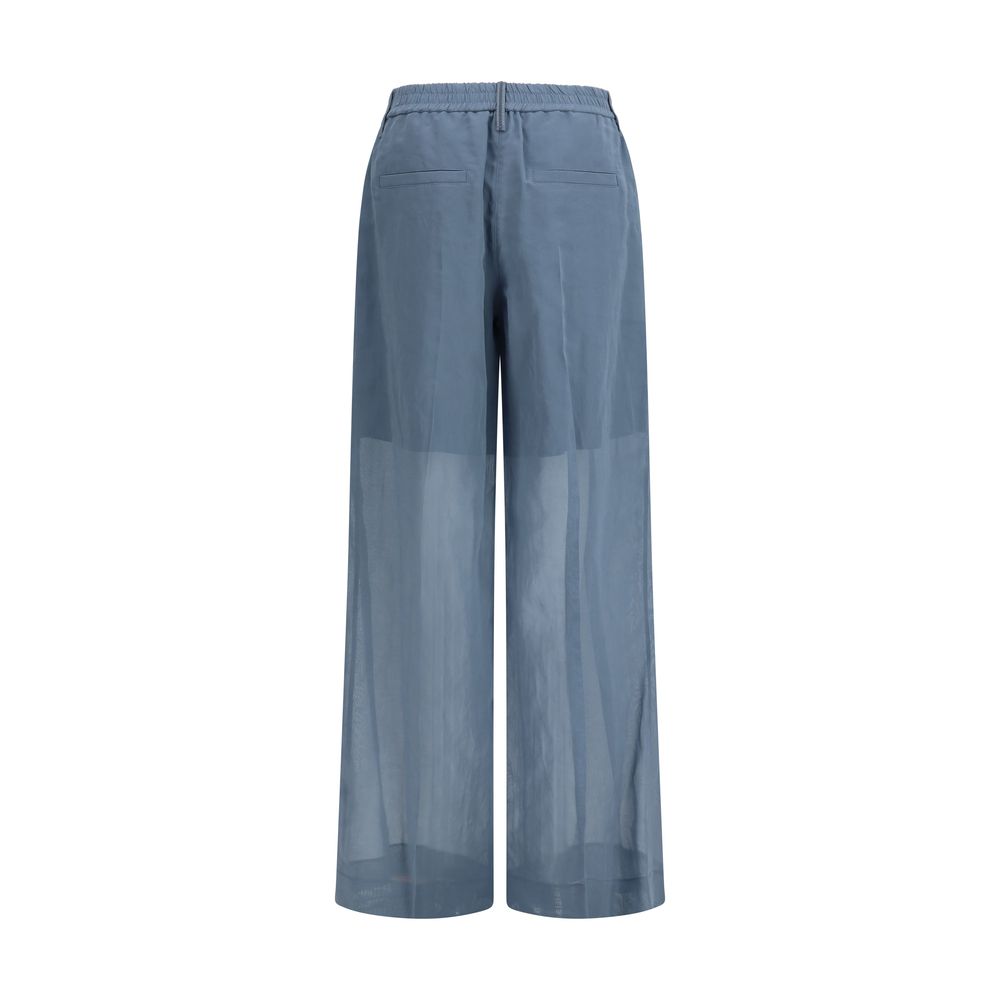 Blue Cotton Casual Pants - ventzia