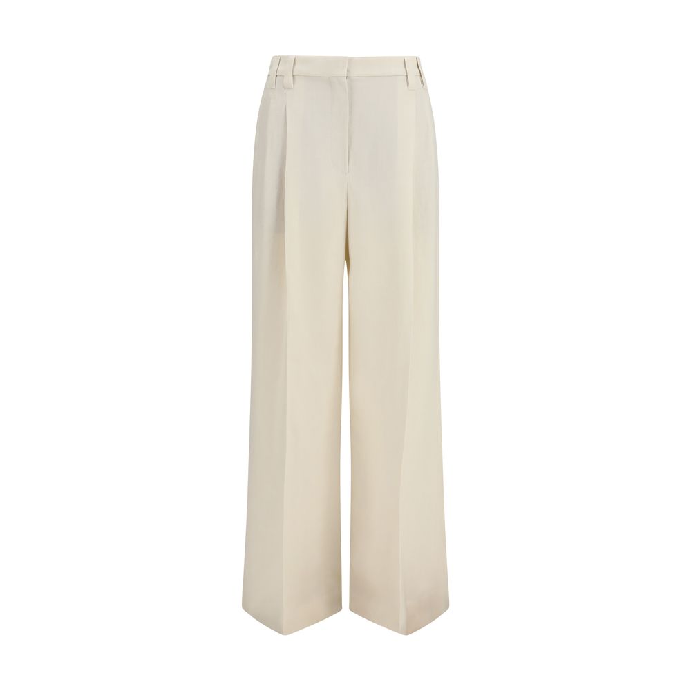 Beige Viscose Casual Pants - ventzia