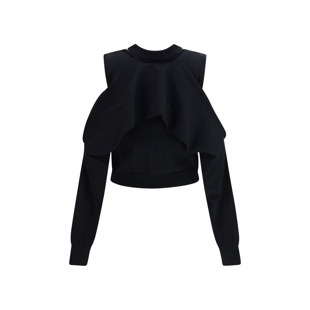 Black Cotton Cardigan - ventzia