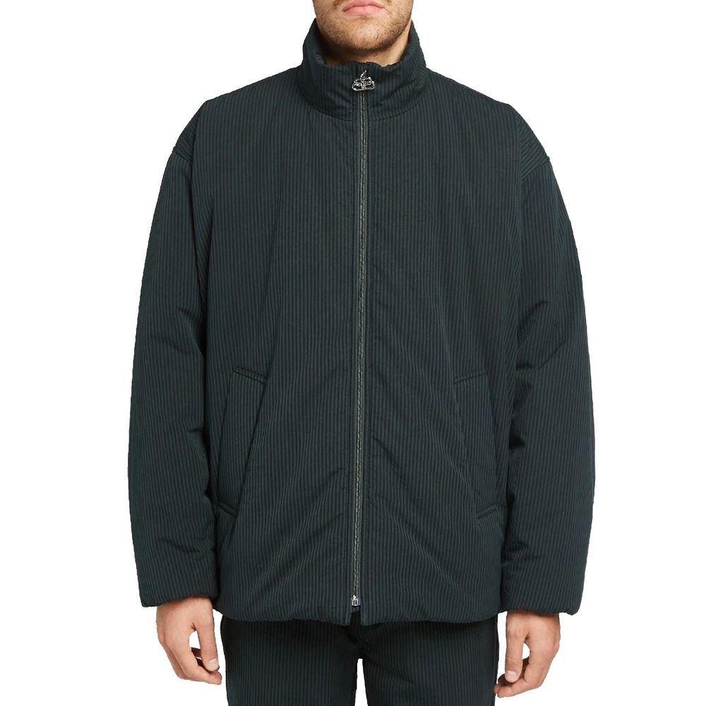 Black Cotton Full-Length Jacket - ventzia