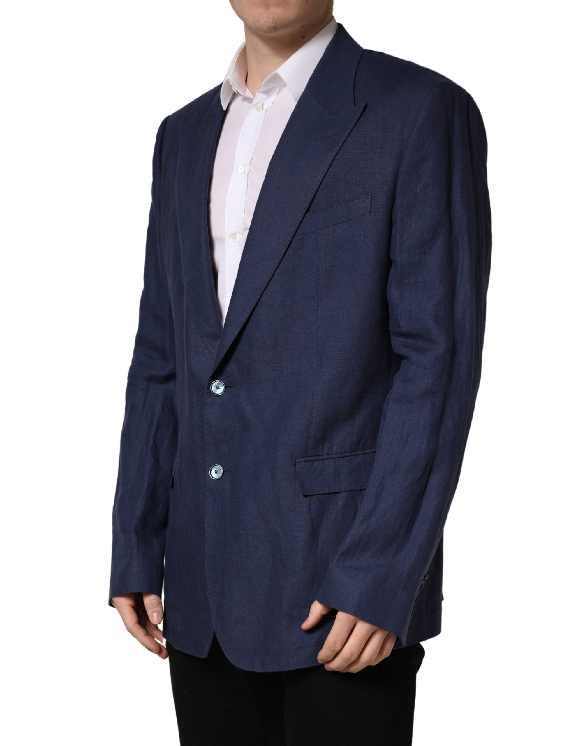 Blue Single Breasted 2 Button Suit Jacket - ventzia