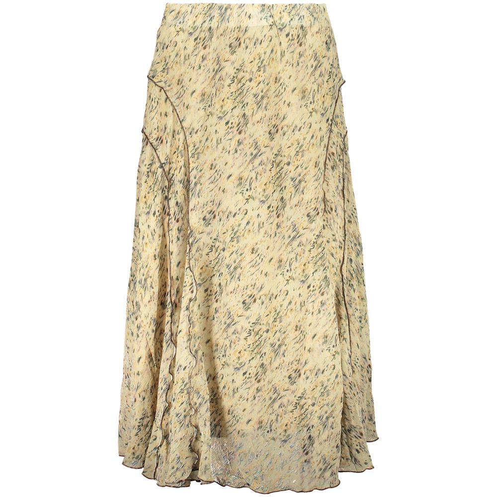 Beige Polyester Long Skirt - ventzia