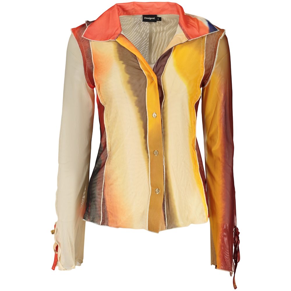Beige Polyester Pattern Shirt - ventzia