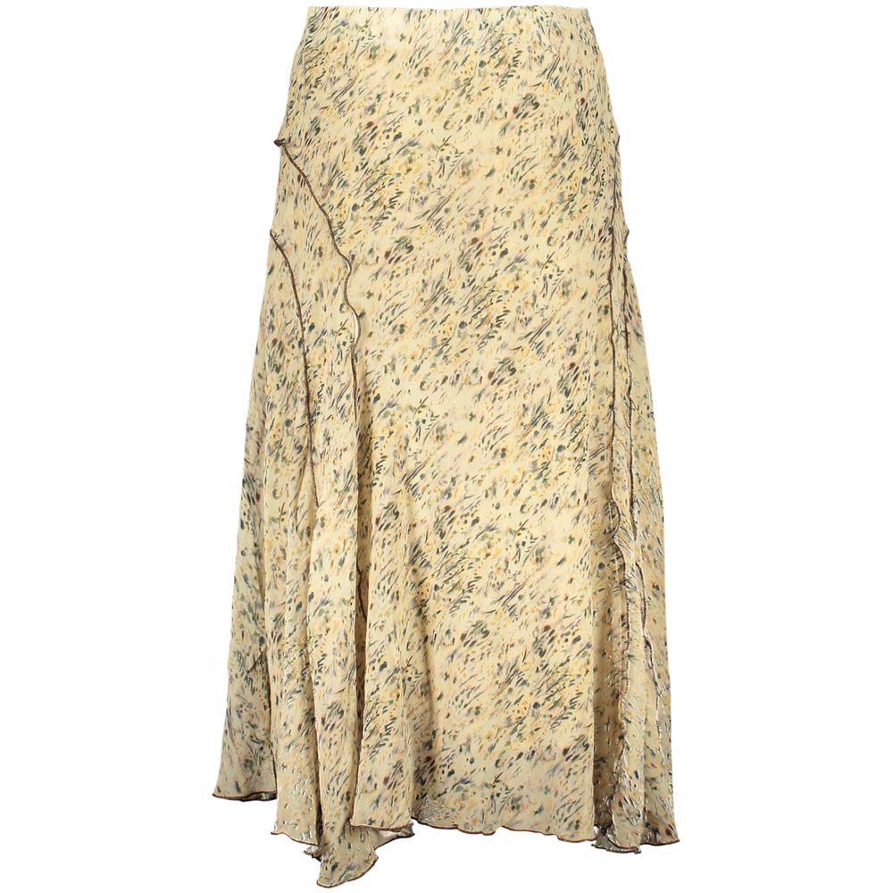 Beige Polyester Long Skirt - ventzia