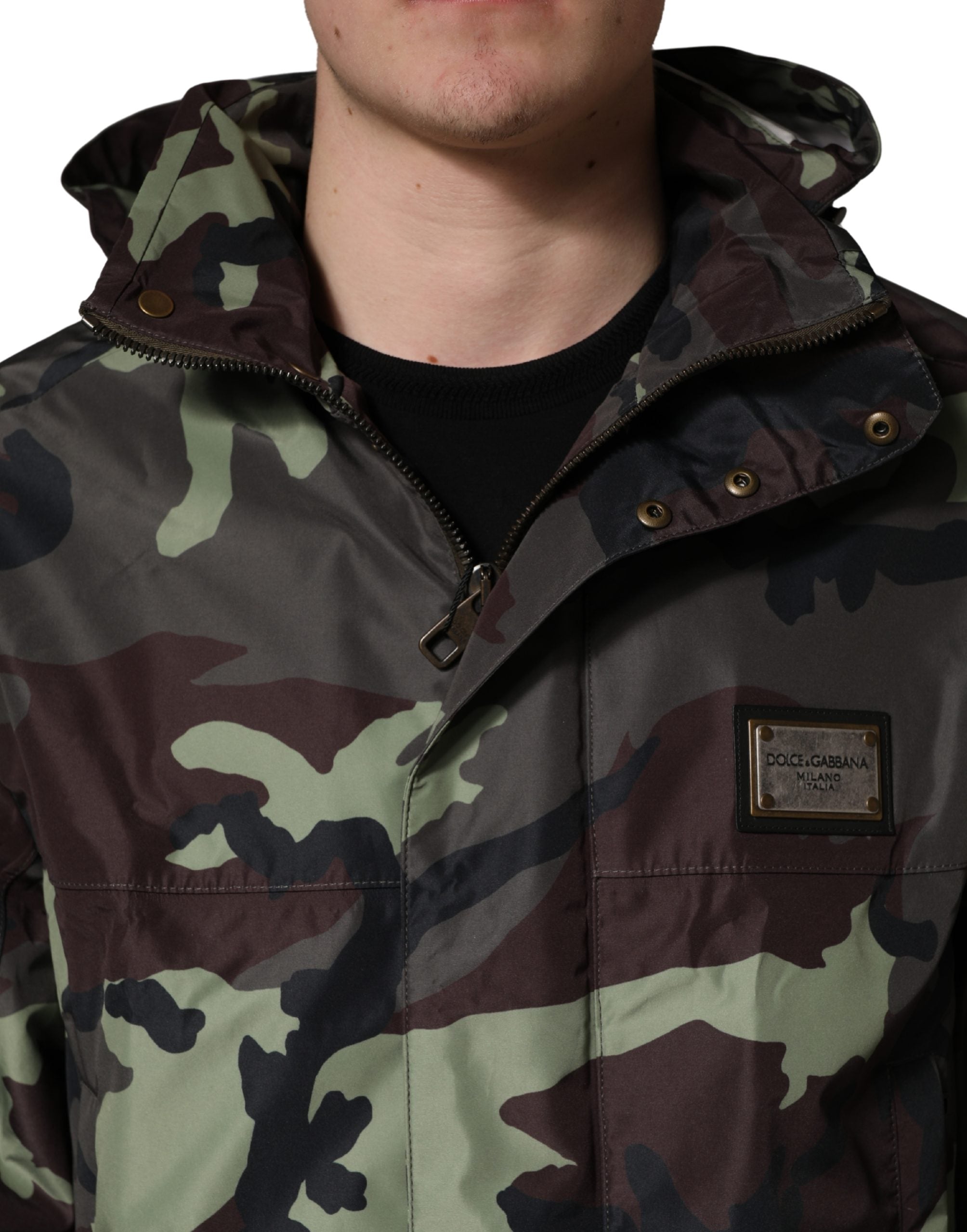 Multicolor Camouflage Hooded Bomber Jacket - ventzia