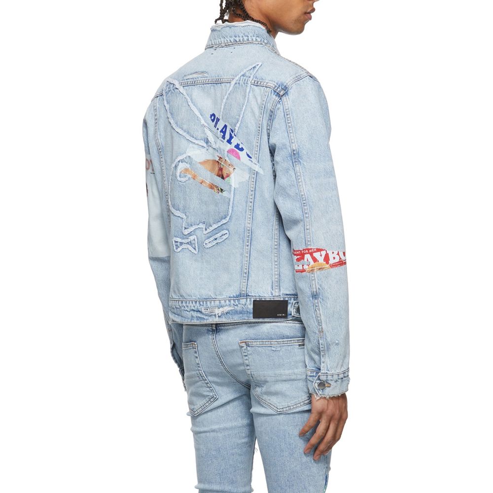 Blue Cotton Denim Jacket - ventzia