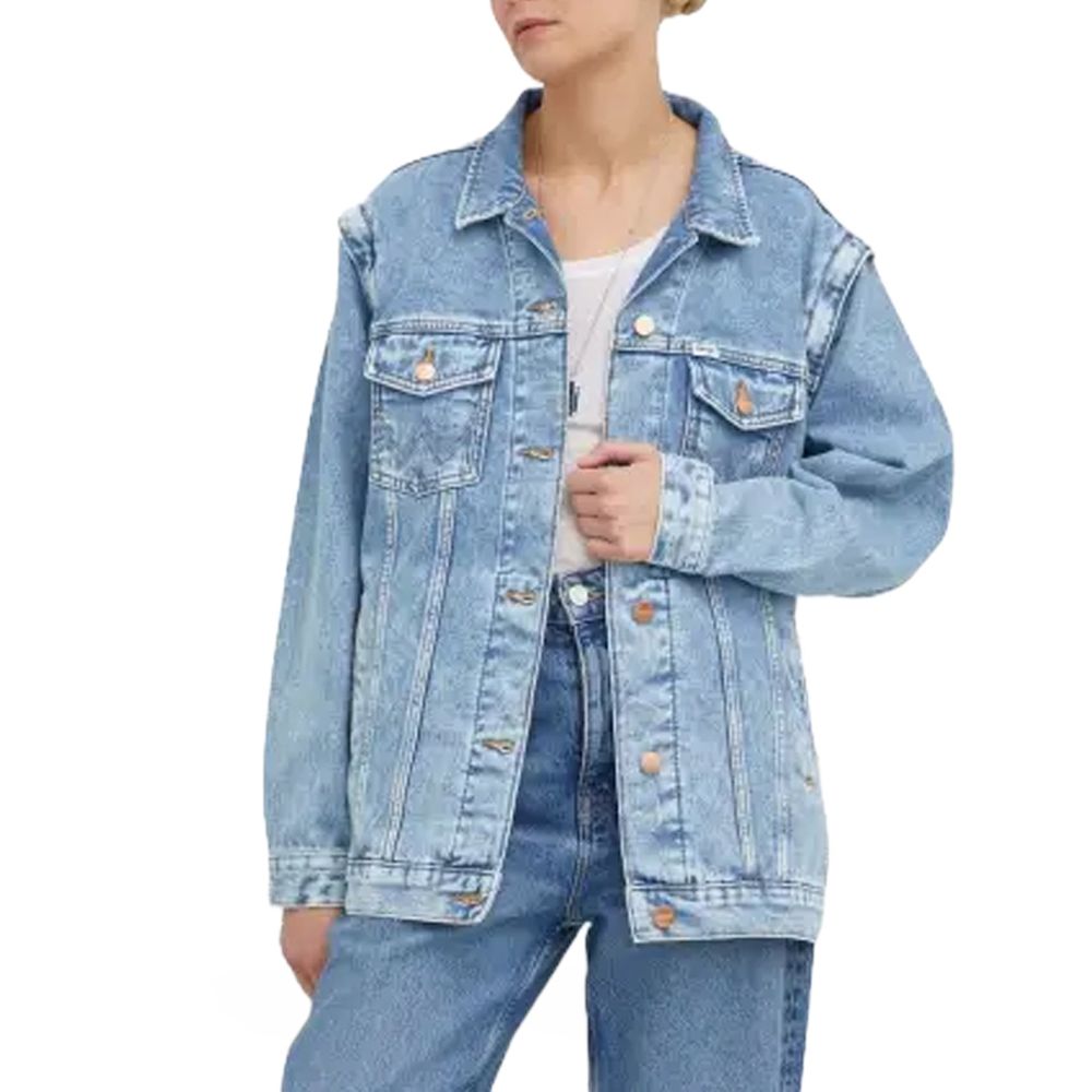 Blue Cotton Denim Jacket - ventzia