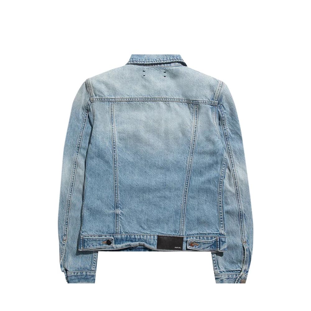 Blue Cotton Denim Jacket - ventzia