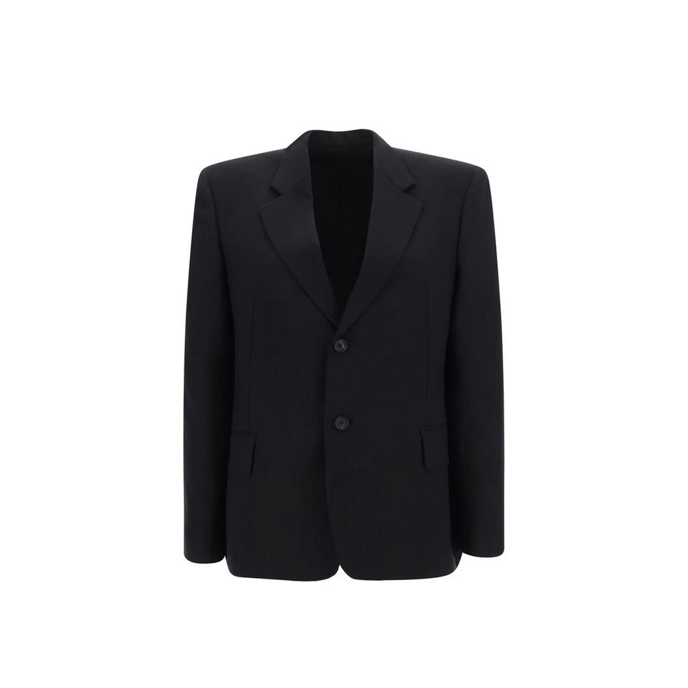 Black Wool Jackets And Coat - ventzia