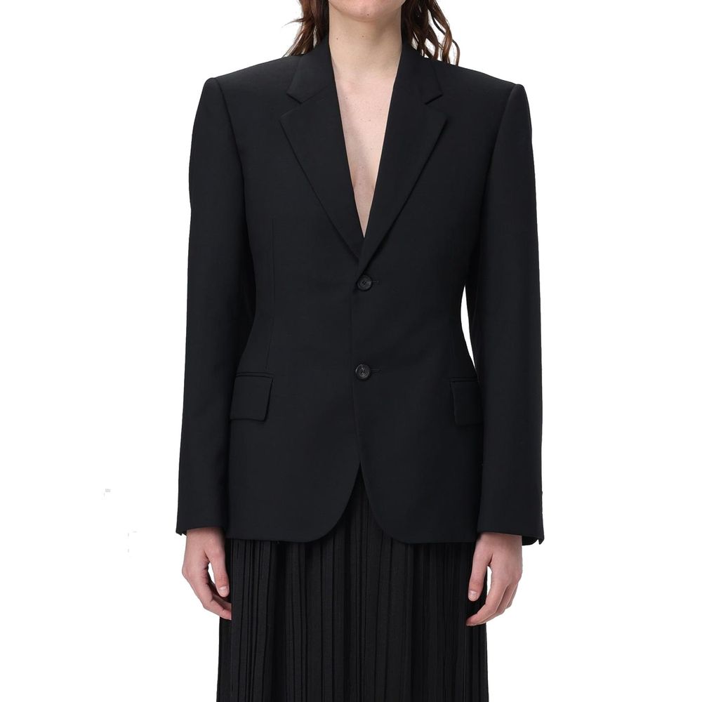 Black Wool Jackets And Coat - ventzia