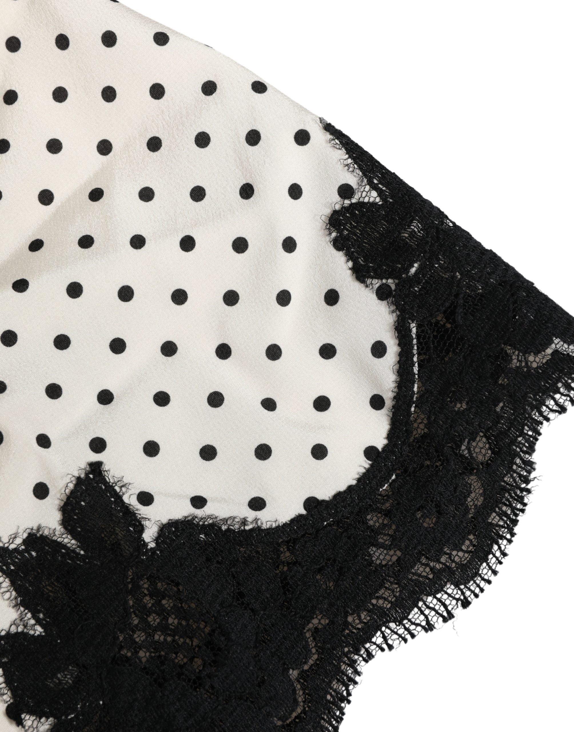 White Polka Dot Lace-Trimmed Camisole Top Underwear - ventzia