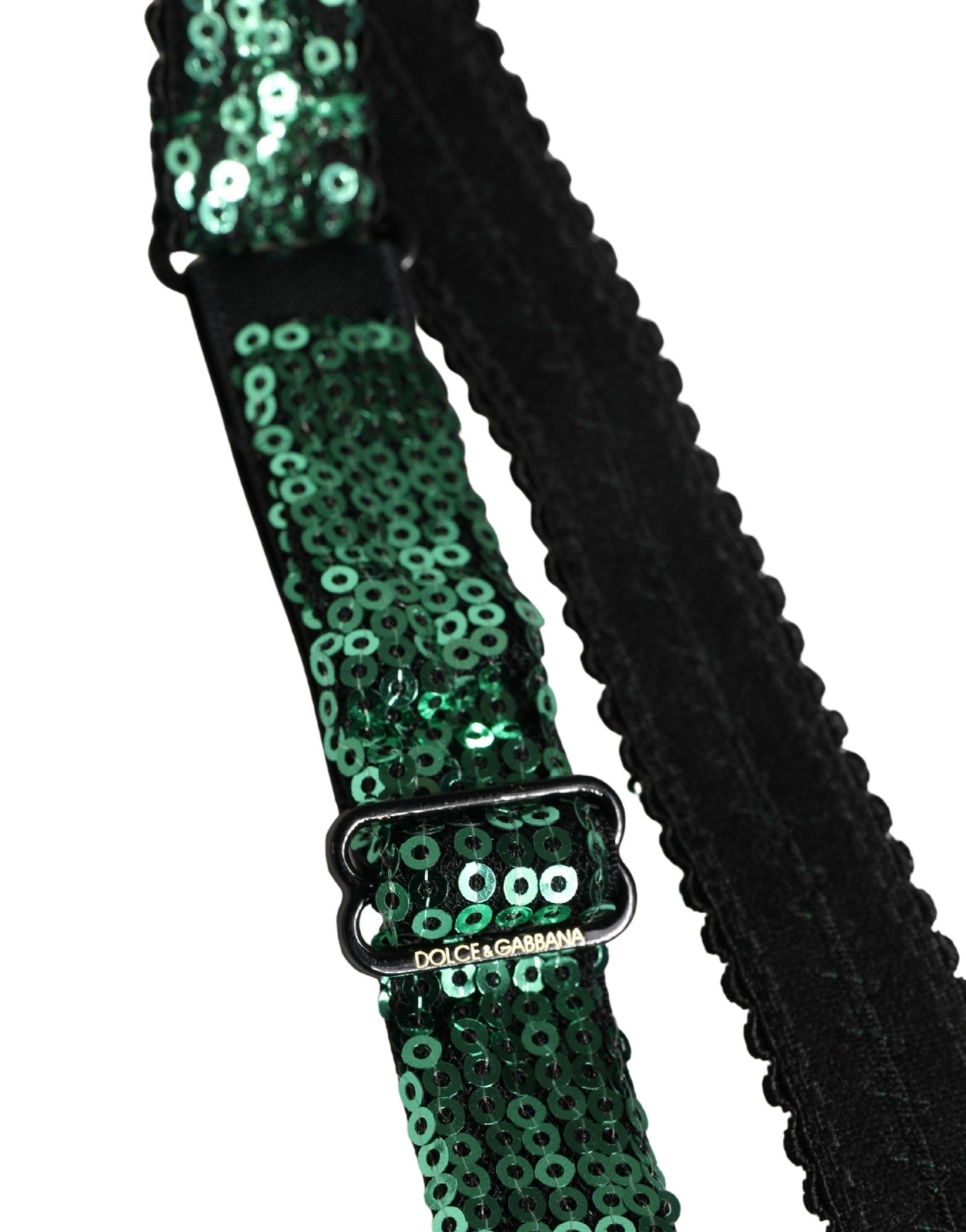 Green Sequined Nyon Balconnet Bra Underwear - ventzia
