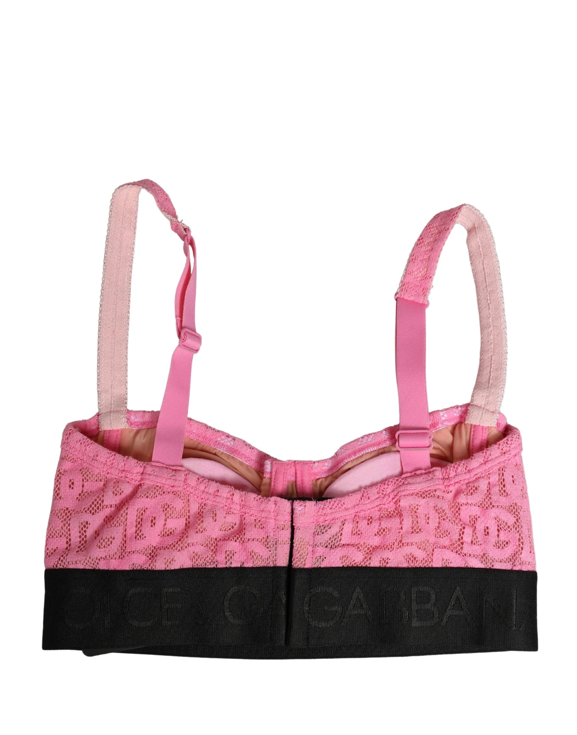 Pink Semi-Pad Underwire Balconette Bra Underwear - ventzia