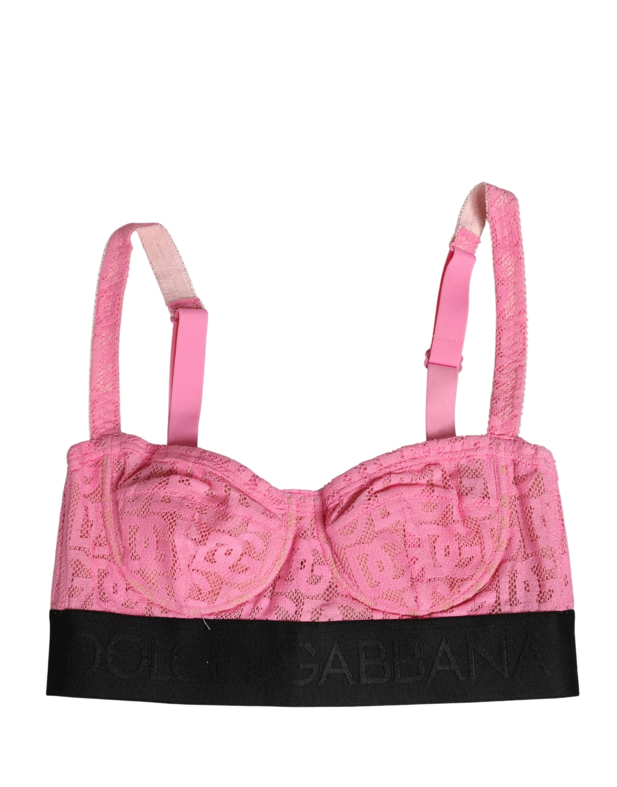 Pink Semi-Pad Underwire Balconette Bra Underwear - ventzia