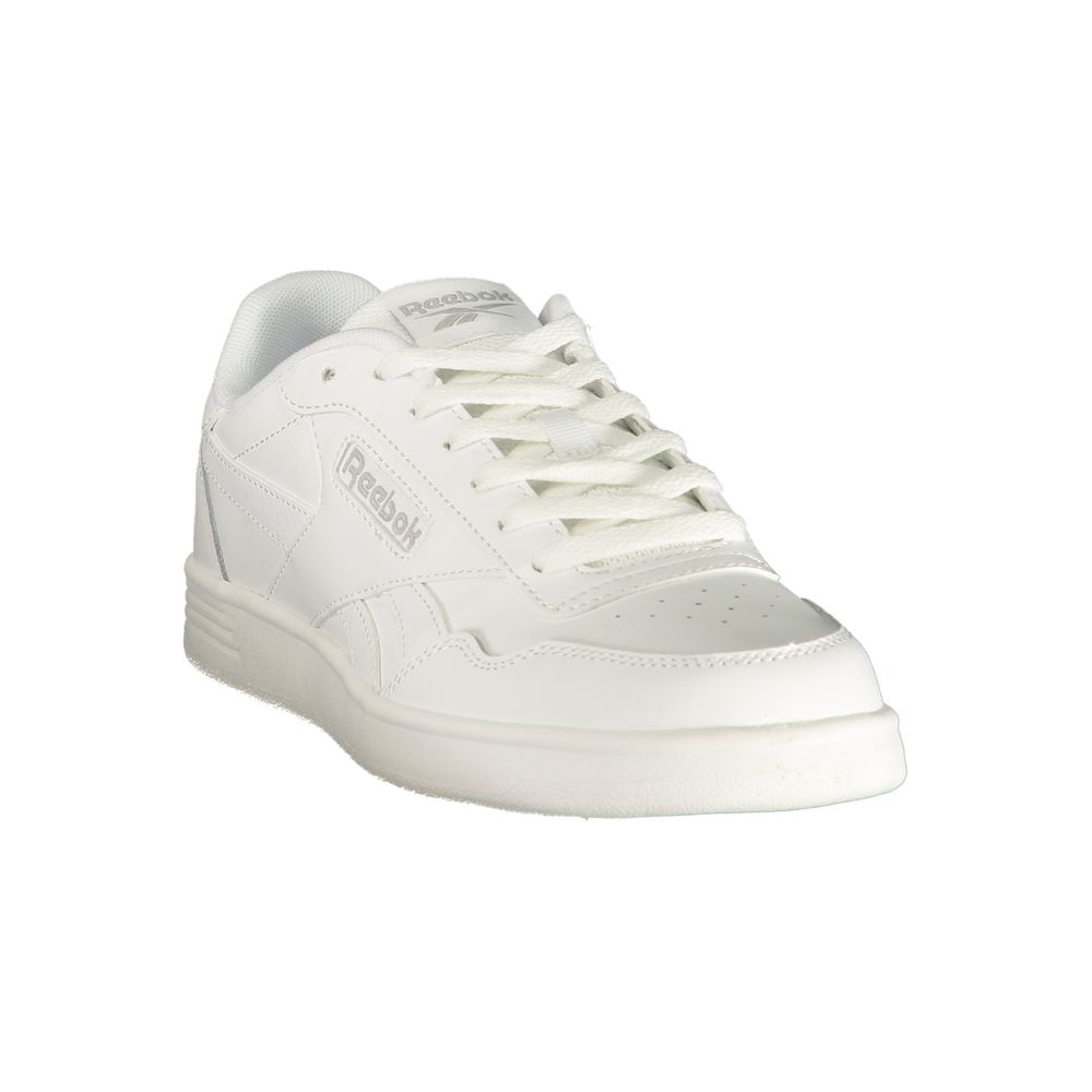 White Polyester Athletic Sneakers - ventzia