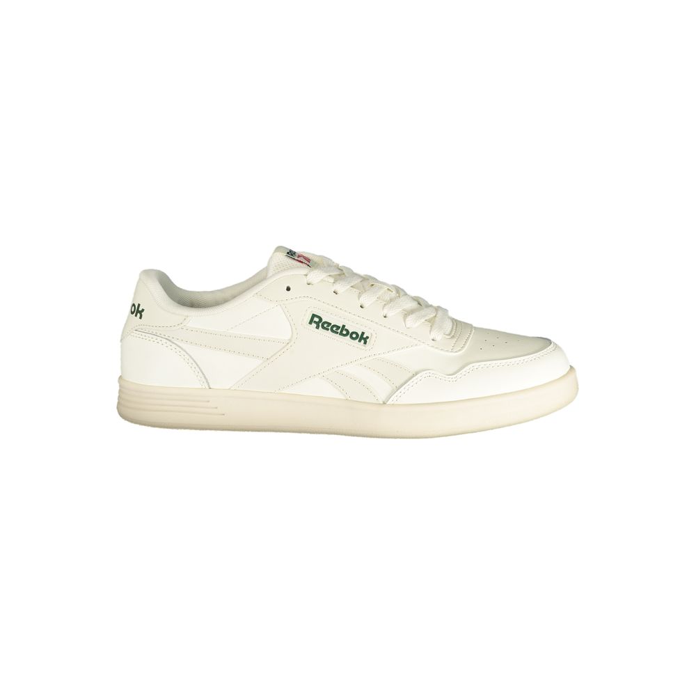White Polyester Athletic Sneakers - ventzia