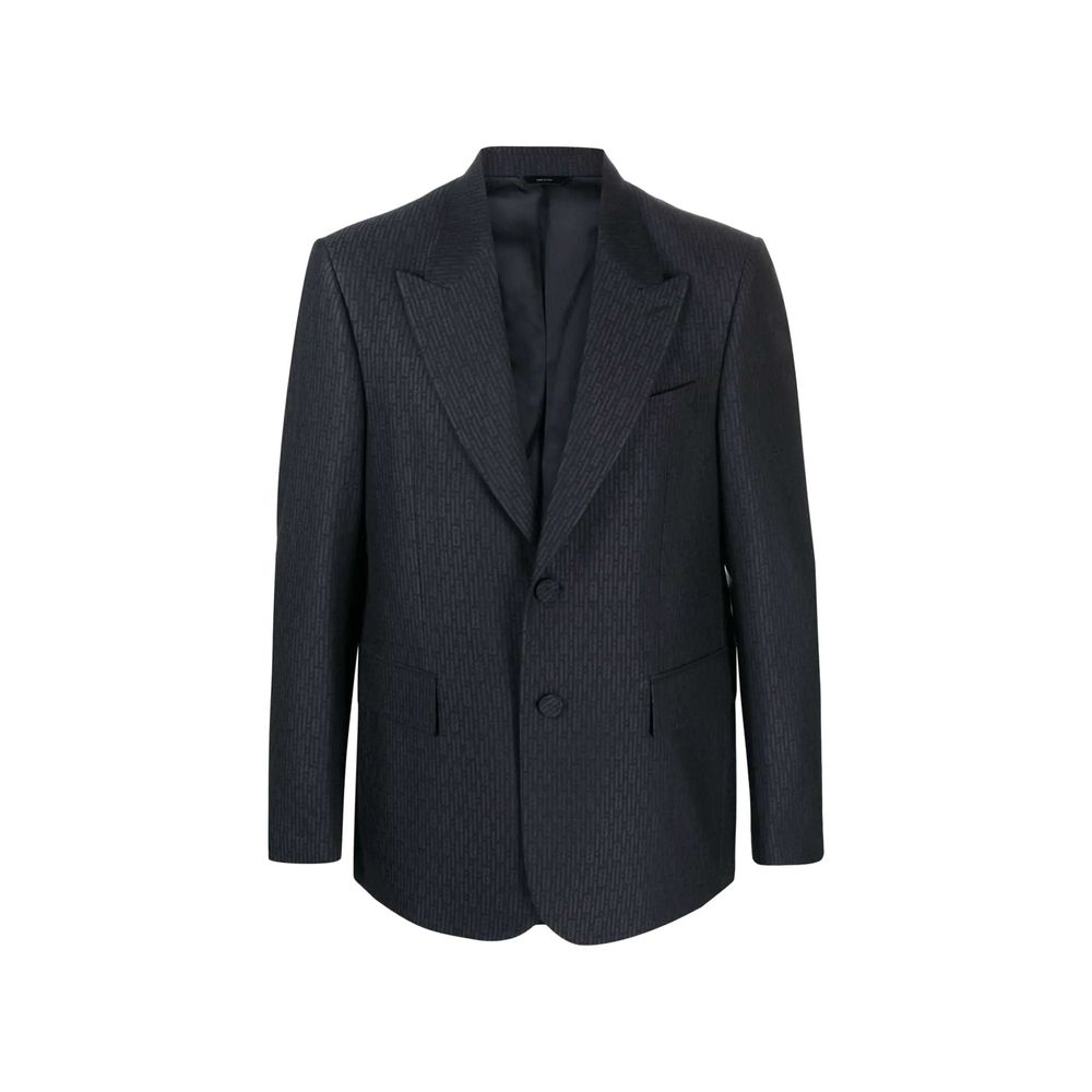 Blue Wool Blazer - ventzia