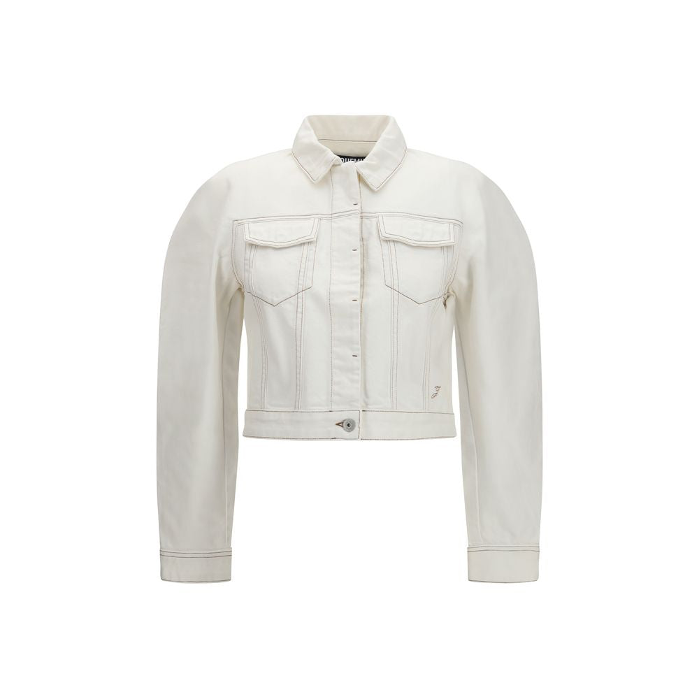 White Cotton Denim Jacket - ventzia