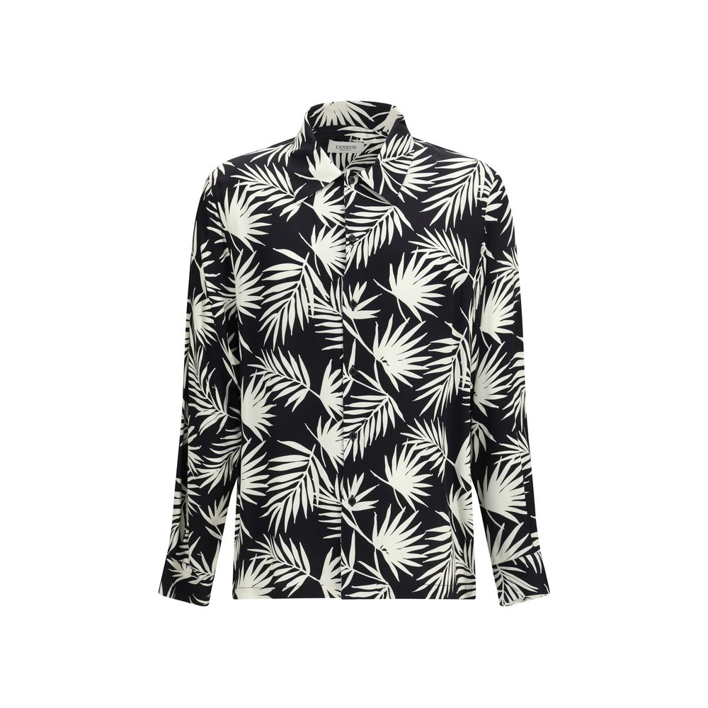 Black Viscose Pattern Shirt - ventzia