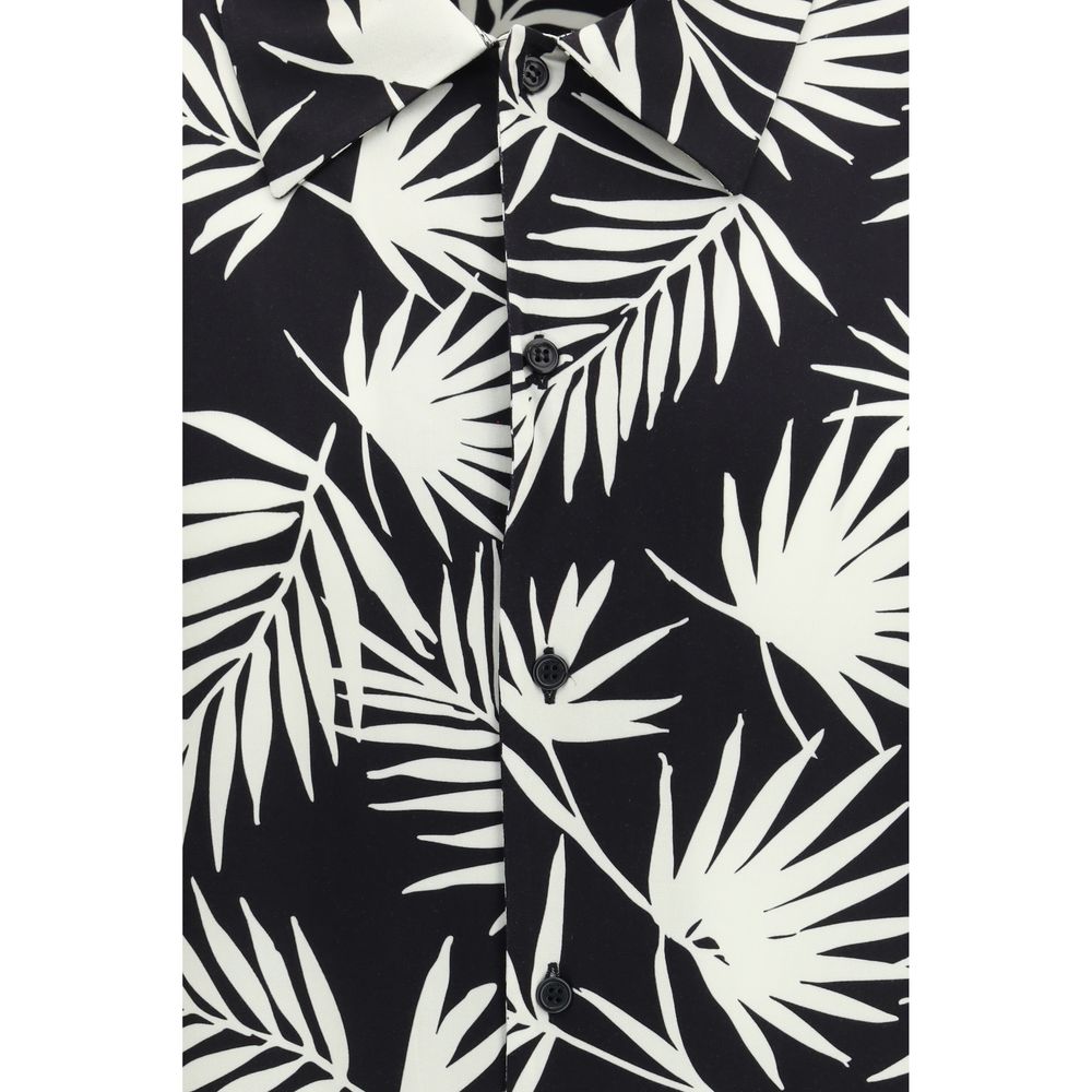 Black Viscose Pattern Shirt - ventzia