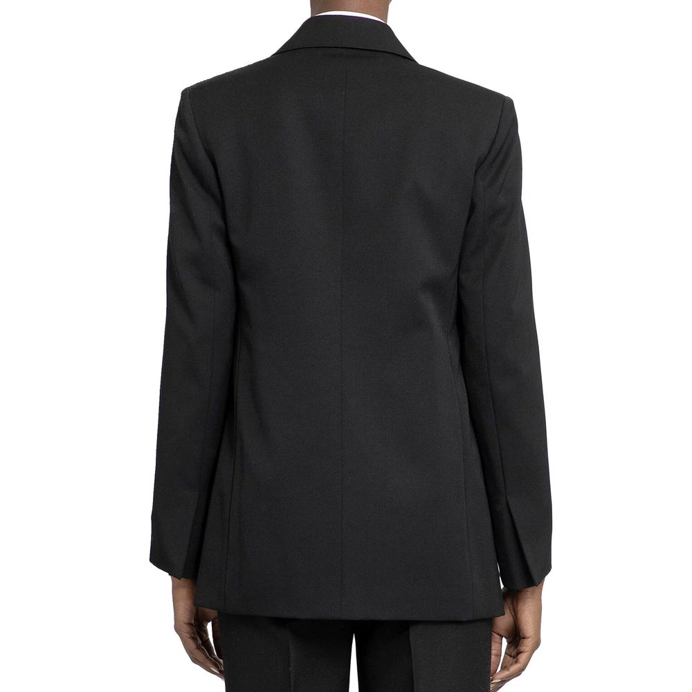Black Virgin Wool Blazer - ventzia