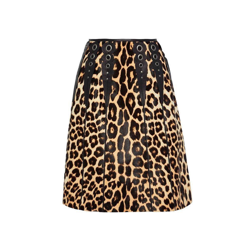 Brown Leather Midi Skirt