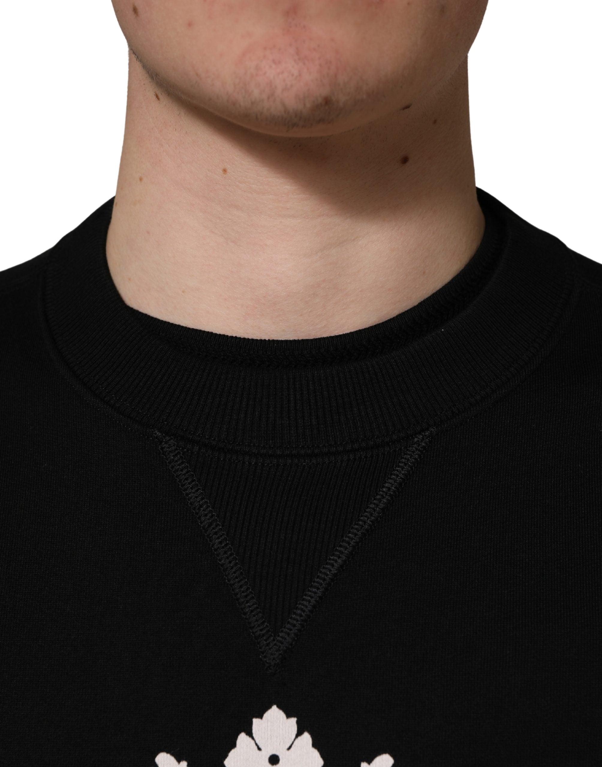 Black Embellished Cotton Sweatshirt Sweater