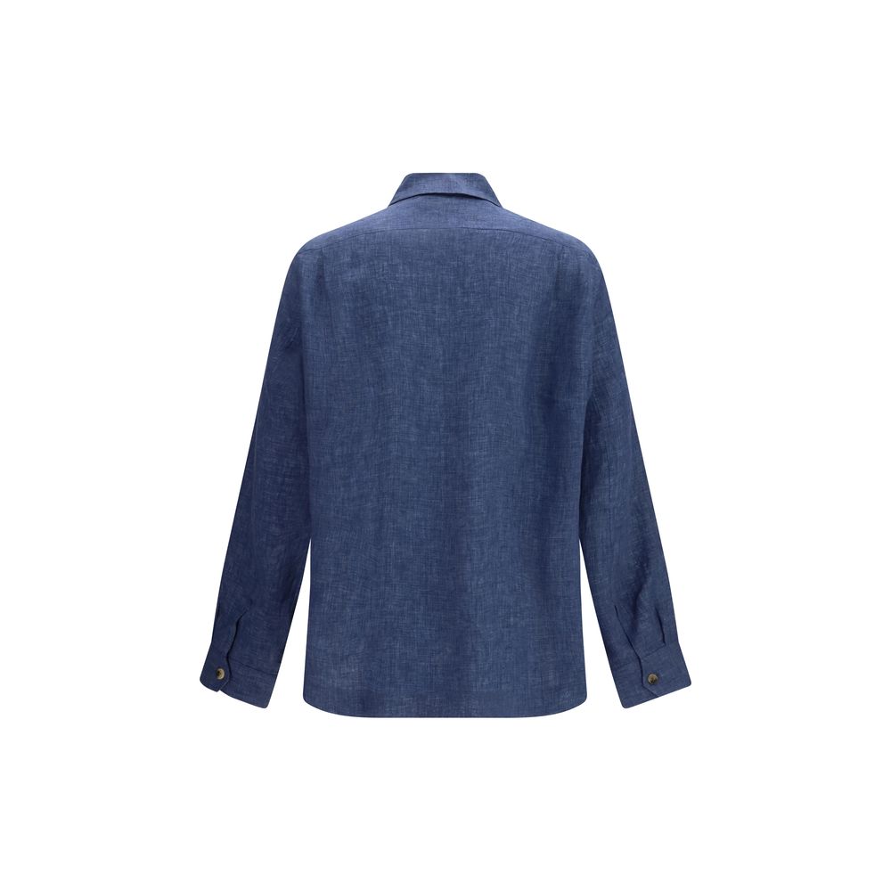 Blue Linen Blouse
