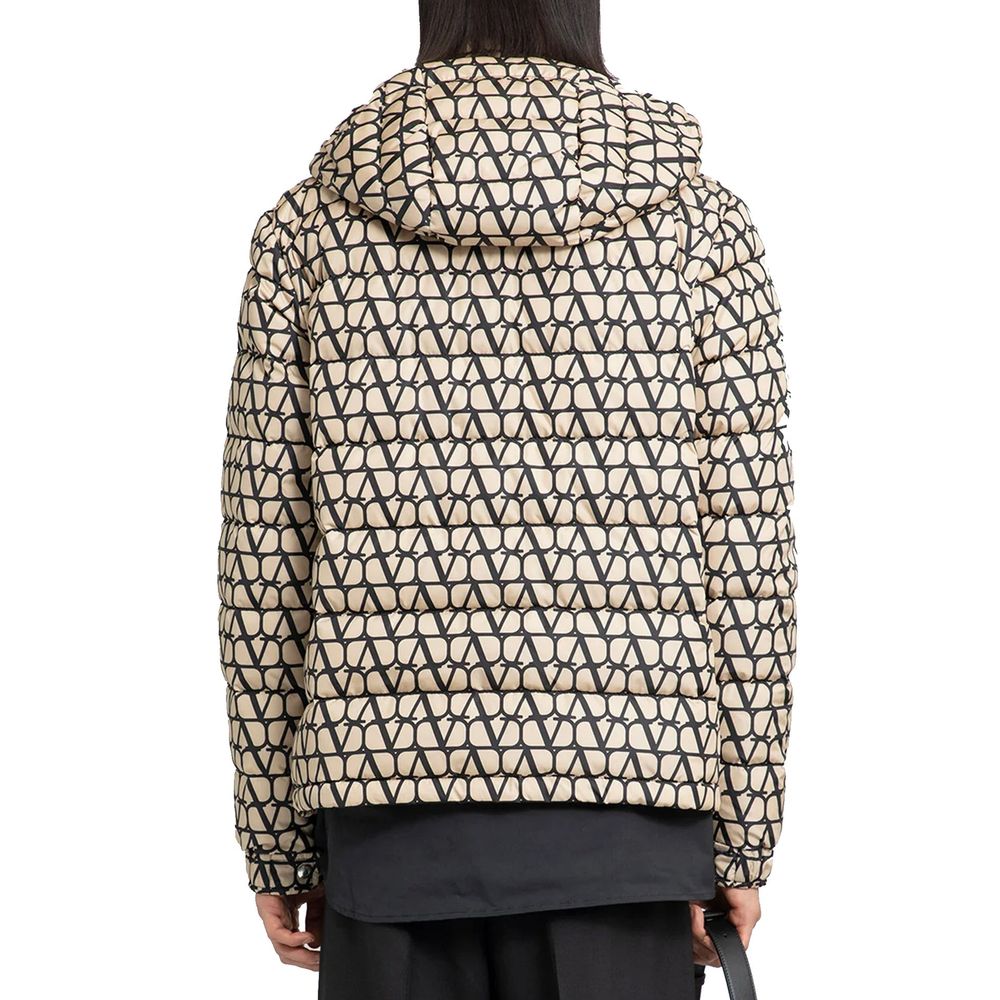 Beige Polyamide Full-Length Jacket