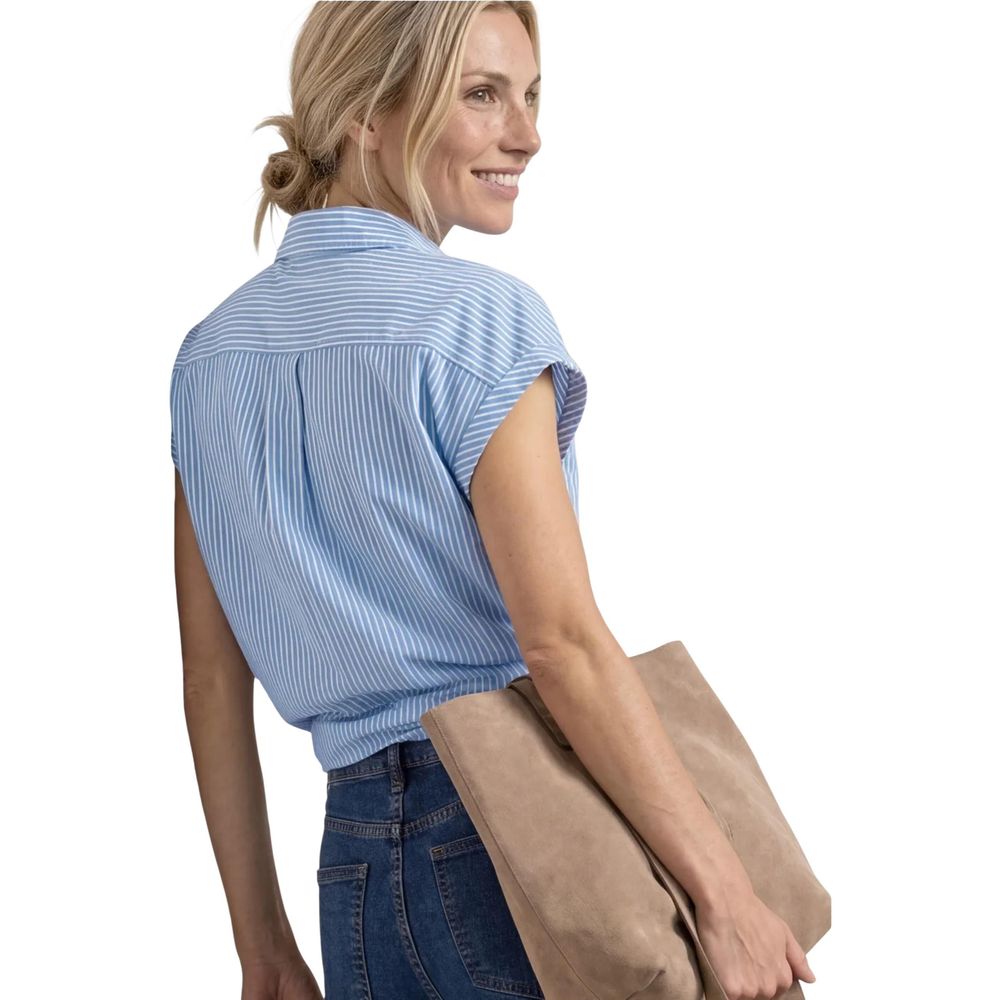 Blue Cotton Shortsleeve Shirt